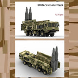 9K720 Military Mobile Missile Truck Building Block Set, Ballistic Missile Launcher Model, 8-Wheel Off-Road Vehicle, Elevating Missile Display, Military Building Kit for Display (1278PCS) - cubertime