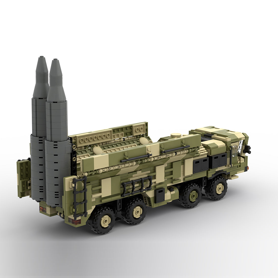 9K720 Military Mobile Missile Truck Building Block Set, Ballistic Missile Launcher Model, 8-Wheel Off-Road Vehicle, Elevating Missile Display, Military Building Kit for Display (1278PCS) - cubertime