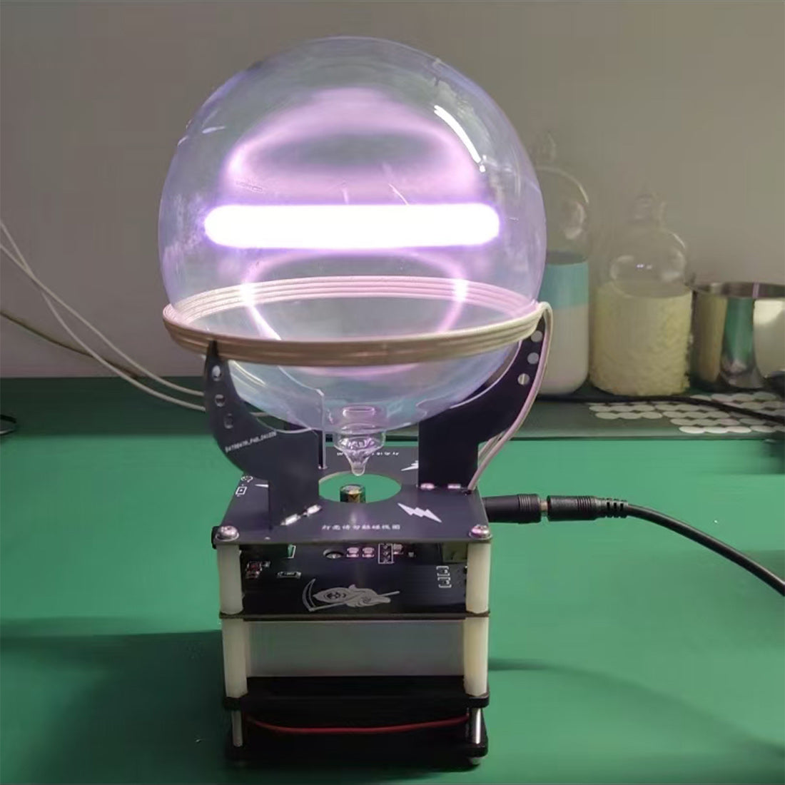 Plasma Energy Light Ball, Arc-Reactor-Style Plasma Ring, Inert Gas Light Sphere (90mm/130mm) - cubertime