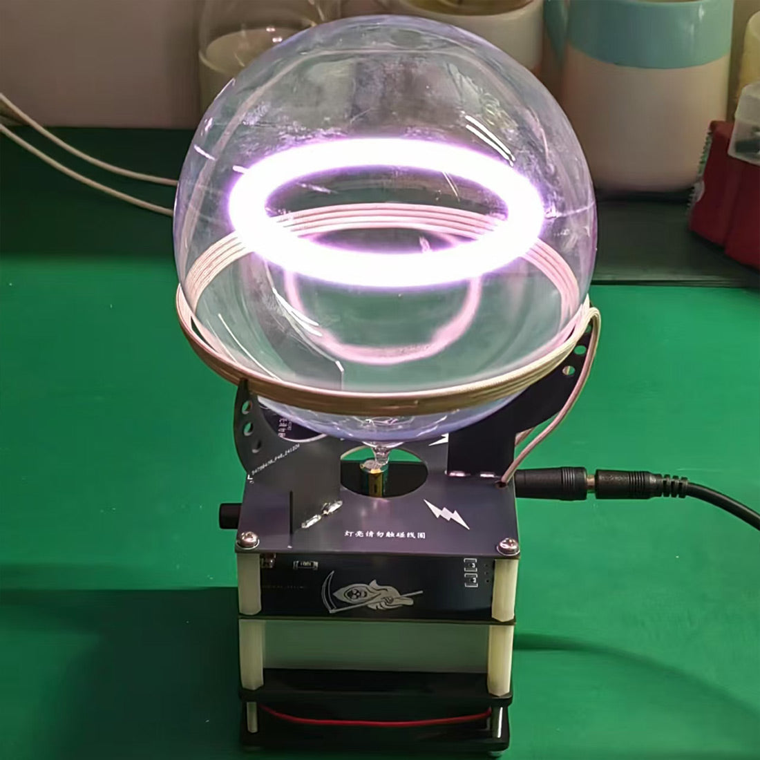 Plasma Energy Light Ball, Arc-Reactor-Style Plasma Ring, Inert Gas Light Sphere (90mm/130mm) - cubertime