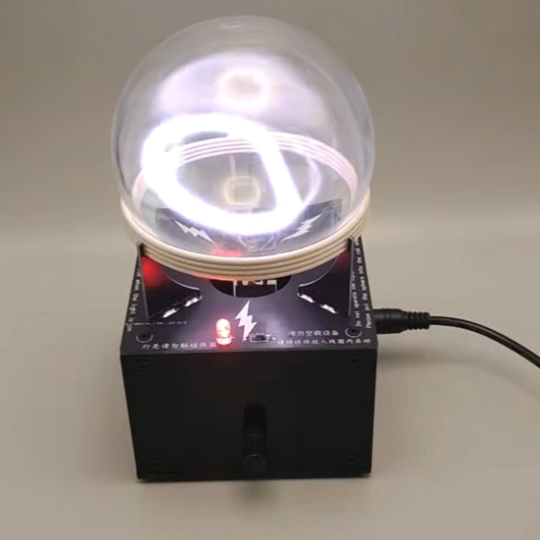 Plasma Energy Light Ball, Arc-Reactor-Style Plasma Ring, Inert Gas Light Sphere (90mm/130mm) - cubertime
