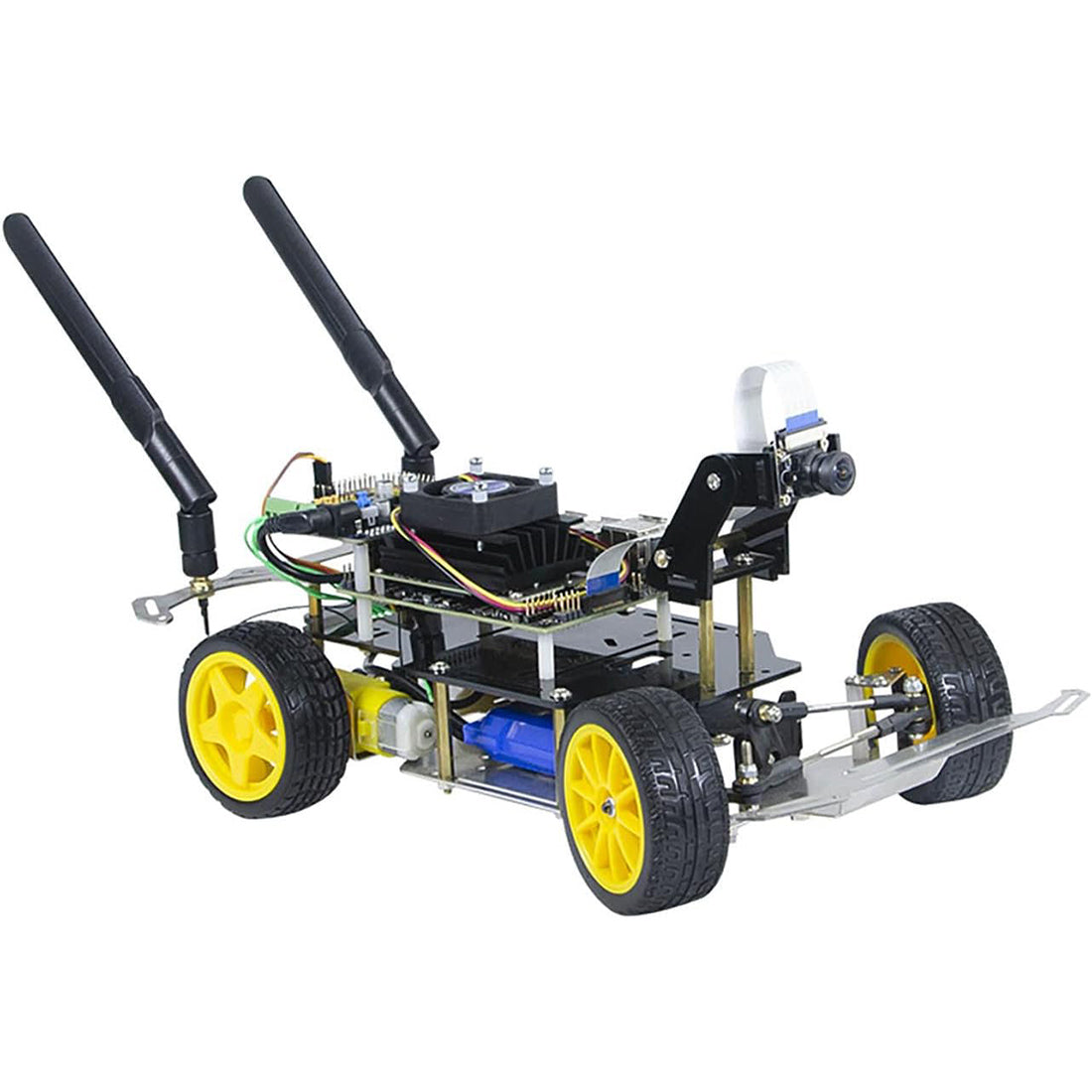 Autonomous Robot Car Kit with Deep Learning Vision & Ackermann Steering, Self-Driving Platform for Jetson Nano & Donkey Car (Blue/Yellow/Red) - cubertime