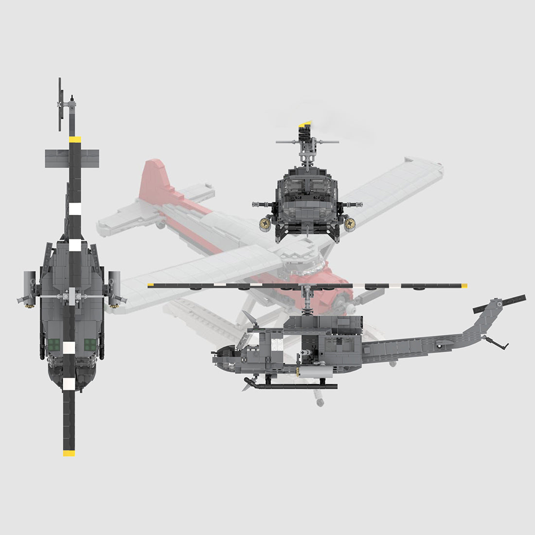 Bell212 Assembly Model Building Blocks Set Creative Ornament - cubertime