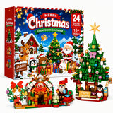 Christmas Advent Calendar Building Block Set, with Snowman, Christmas Tree & Snowflake(864PCS) - cubertime