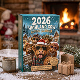 Christmas Long-Haired Cow Advent Calendar Surprise Box Set, 24 Mini Cow Figurines in Festive Holiday Costumes, 4cm Mini Collectible Figures for Christmas Countdown, Party Favors and Desktop Decor - cubertime