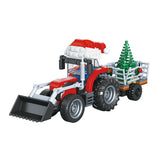 Christmas Snow Plow Tractor Building Set, Winter Farm Scene (428PCS) - cubertime
