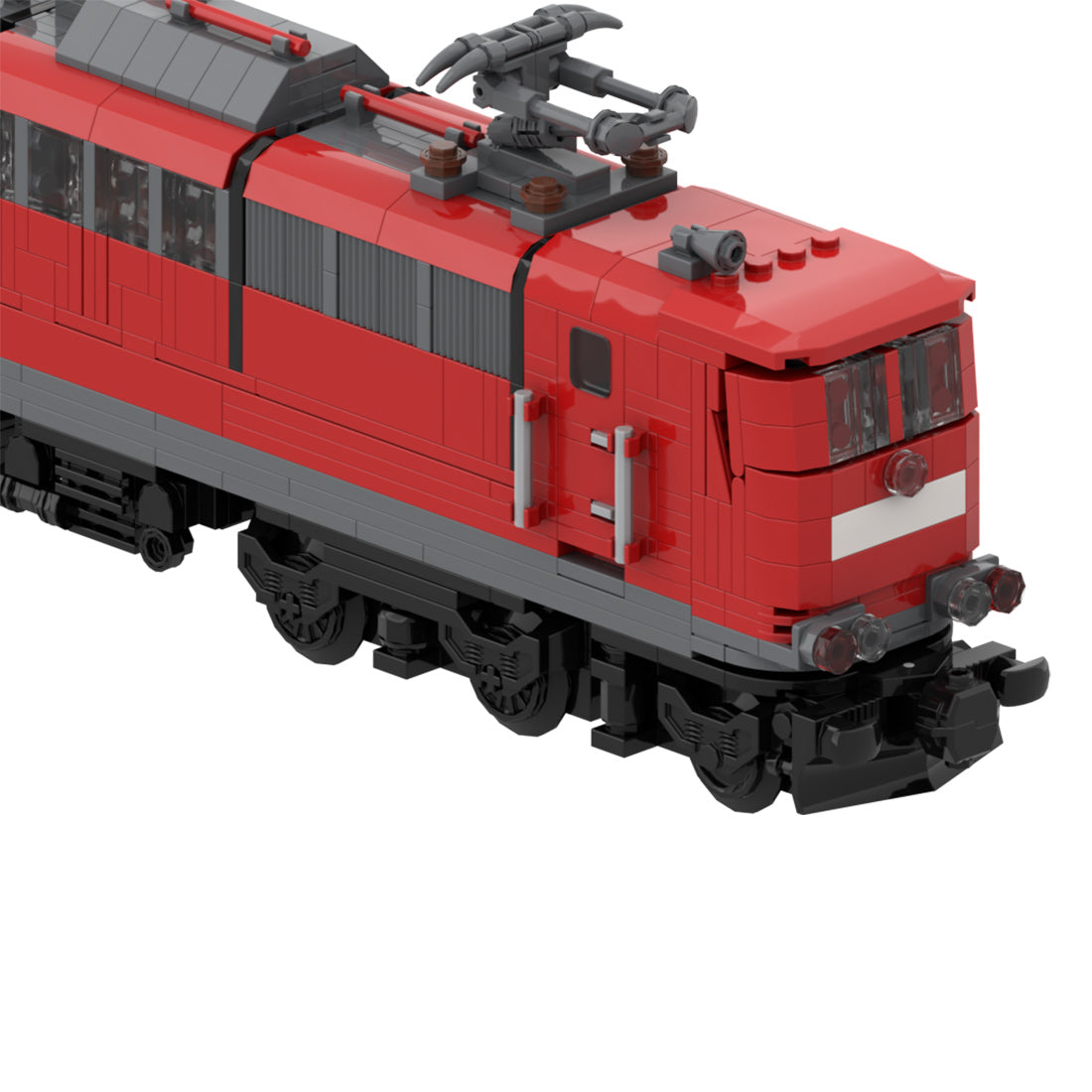 City Rail Transit Building Blocks, Classic German Heavy-Duty Electric Locomotive Train Model, Micro Scale Railway Display Construction Set (914PCS/Red/Heavy Haul) - CUBERTIME