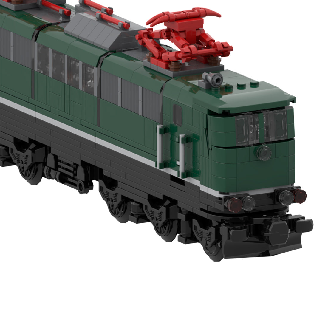 City Rail Transit Building Blocks, Classic German Vintage Electric Locomotive Train Model, Micro Scale Railway Display Construction Set (946PCS/Green/Heavy Haul) - CUBERTIME