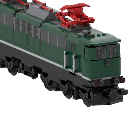 City Rail Transit Building Blocks, Classic German Vintage Electric Locomotive Train Model, Micro Scale Railway Display Construction Set (946PCS/Green/Heavy Haul) - CUBERTIME