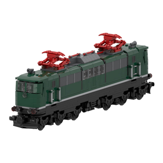 City Rail Transit Building Blocks, Classic German Vintage Electric Locomotive Train Model, Micro Scale Railway Display Construction Set (946PCS/Green/Heavy Haul) - CUBERTIME
