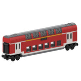 City Rail Transit Building Blocks, European Classic Double-Decker Train Model, Micro Scale Railway Display Construction Set (470PCS/Red/First Class Carriage) - cubertime
