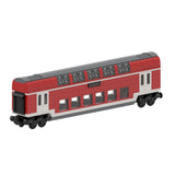 City Rail Transit Building Blocks, European Classic Double-Decker Train Model, Micro Scale Railway Display Construction Set (470PCS/Red/Second Class Carriage) - cubertime