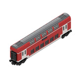 City Rail Transit Building Blocks, European Classic Double-Decker Train Model, Micro Scale Railway Display Construction Set (470PCS/Red/Second Class Carriage) - cubertime