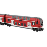 City Rail Transit Building Blocks, European Classic Double-Decker Train Model, Micro Scale Railway Display Construction Set (580PCS/Red/Control Car) - cubertime