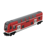 City Rail Transit Building Blocks, European Classic Double-Decker Train Model, Micro Scale Railway Display Construction Set (580PCS/Red/Control Car) - cubertime