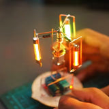 Creative DIY Soldering Kit Rotating LED Light Tower Desk Lamp, STEM Electronics Kit Home Decor - cubertime