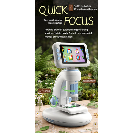 DIY Assembly Digital Microscope, STEM Science Microscope for Nature Exploration (Blue/Green/Gray/Purple)