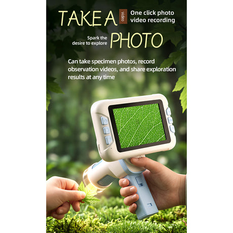 DIY Assembly Digital Microscope, STEM Science Microscope for Nature Exploration (Blue/Green/Gray/Purple)