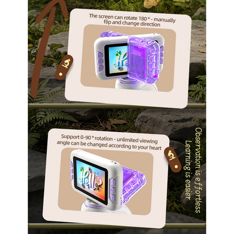 DIY Assembly Digital Microscope, STEM Science Microscope for Nature Exploration (Blue/Green/Gray/Purple)