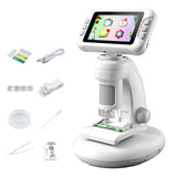 DIY Assembly Digital Microscope, STEM Science Microscope for Nature Exploration (Blue/Green/Gray/Purple)