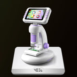 DIY Assembly Digital Microscope, STEM Science Microscope for Nature Exploration (Blue/Green/Gray/Purple)