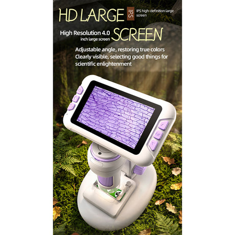 DIY Assembly Digital Microscope, STEM Science Microscope for Nature Exploration (Blue/Green/Gray/Purple)