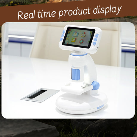 DIY Assembly Digital Microscope, STEM Science Microscope for Nature Exploration (Blue/Green/Gray/Purple)