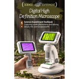 DIY Assembly Digital Microscope, STEM Science Microscope for Nature Exploration (Blue/Green/Gray/Purple)