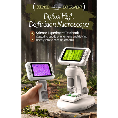 DIY Assembly Digital Microscope, STEM Science Microscope for Nature Exploration (Blue/Green/Gray/Purple)