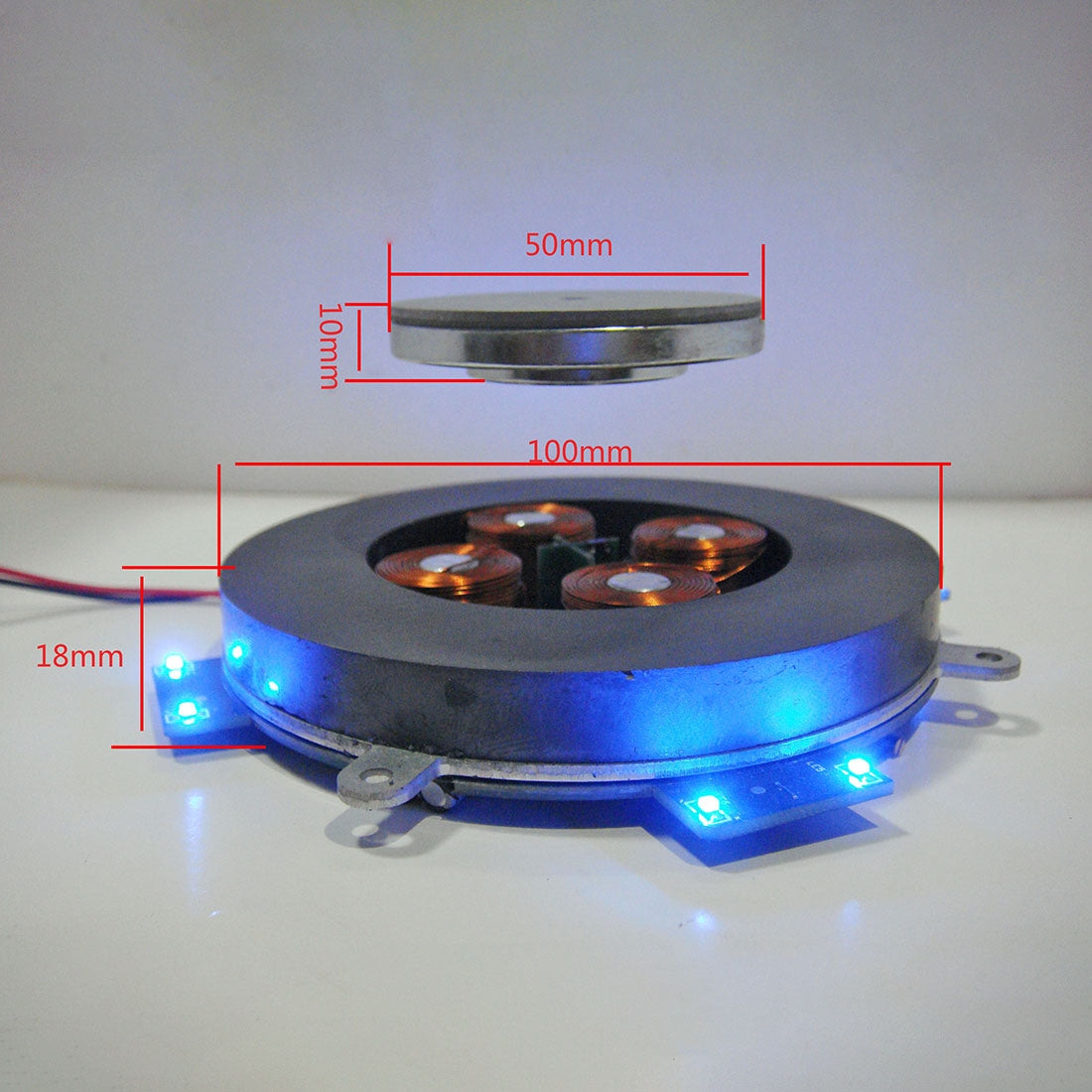 DIY Magnetic Levitation Module Magnetic Suspension Kit with LED Light (500g) - CUBERTIME