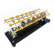 Electromagnetic Engine Model, V12 Multi Cylinder Electromagnet Motor with Transparent Acrylic Structure, V-Type Engine Display for Physics Teaching and Mechanical Desktop Decoration - CUBERTIME