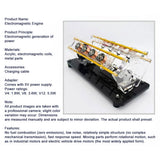 Electromagnetic Engine Model, V12 Multi Cylinder Electromagnet Motor with Transparent Acrylic Structure, V-Type Engine Display for Physics Teaching and Mechanical Desktop Decoration - CUBERTIME