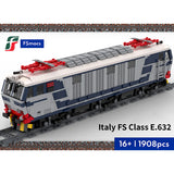 FS Class E.632 Italy Electric Locomotive Train Building Blocks Set(Static/1908PCS）- cubertime