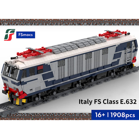 FS Class E.632 Italy Electric Locomotive Train Building Blocks Set(Static/1908PCS）- cubertime