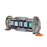 Times Gate Pixel Art Info Display Futuristic NIXIE Tube Style Clock(Glowing Silver)