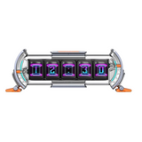 Times Gate Pixel Art Info Display Futuristic NIXIE Tube Style Clock(Glowing Silver)
