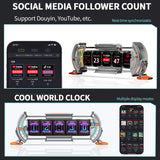 Times Gate Pixel Art Info Display Futuristic NIXIE Tube Style Clock(Glowing Silver)