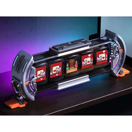 Times Gate Pixel Art Info Display Futuristic NIXIE Tube Style Clock(Glowing Silver)