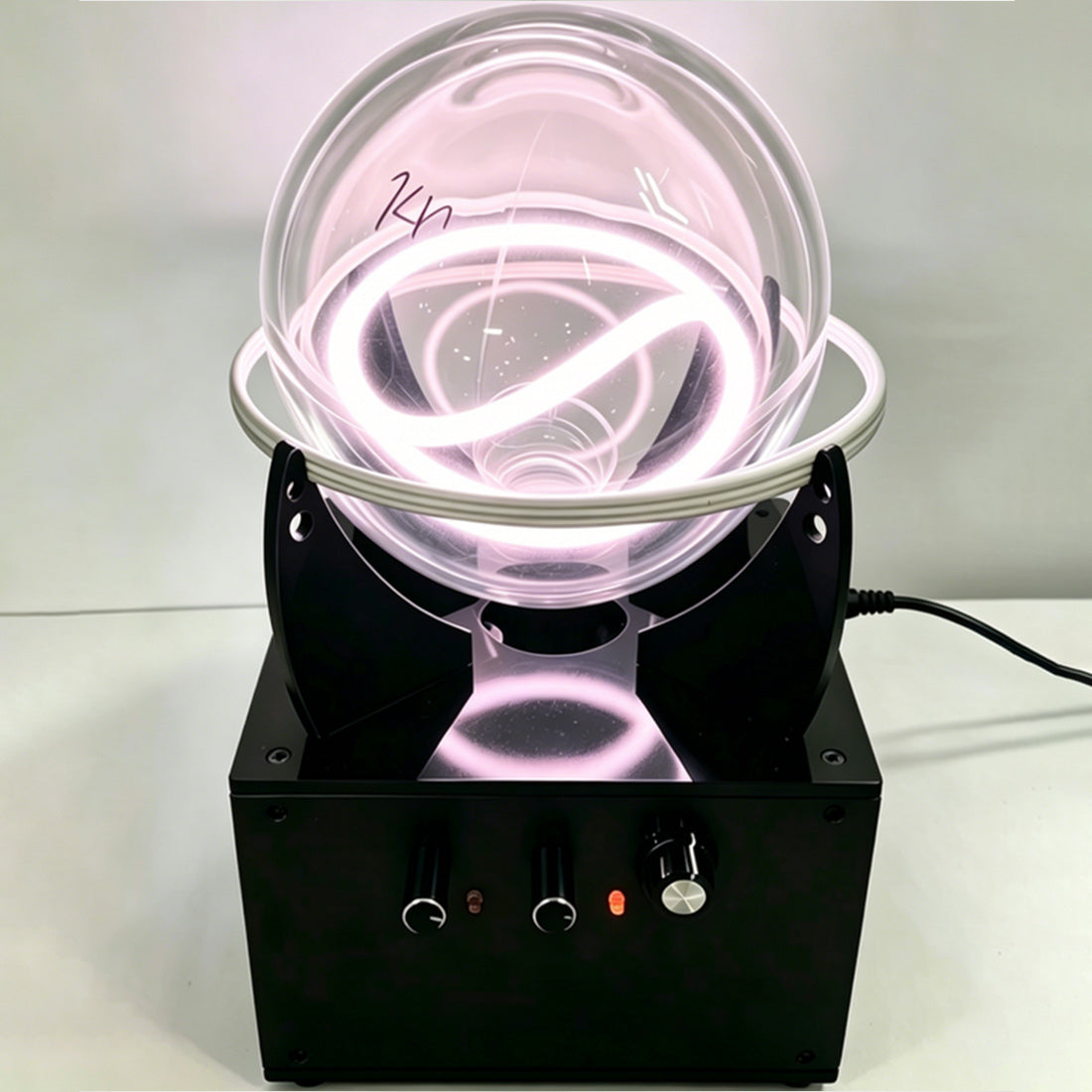 Glow Ring Reactor, Inert Gas Glow Sphere, High Frequency Energy Light Display, Desk Decoration Ion Globe (Krypton Gas/166mm) - cubertime