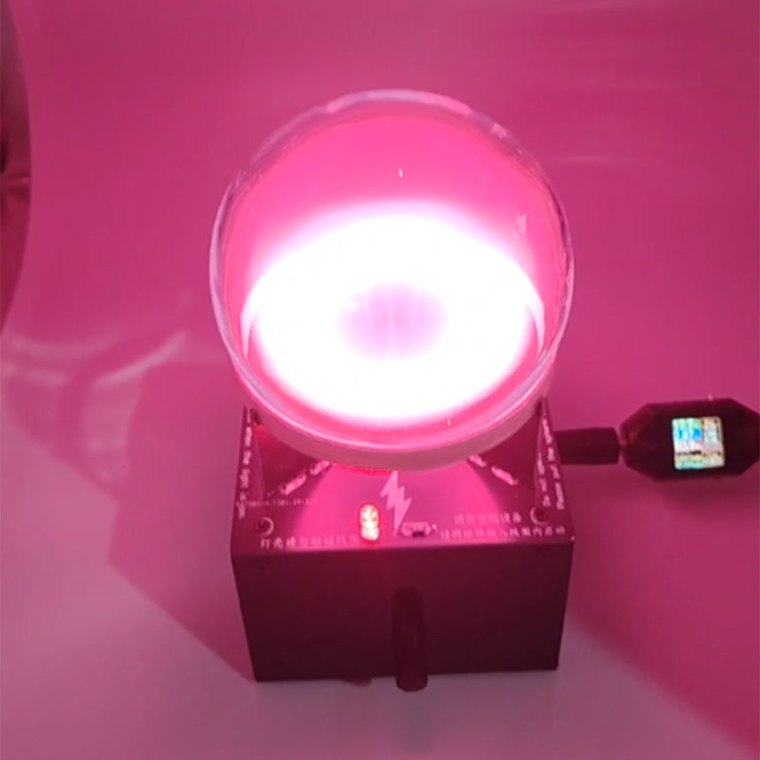 Glow Ring Reactor, Inert Gas Glow Sphere, High Frequency Energy Light Display, Desk Decoration Ion Globe (Neon Gas) - cubertime