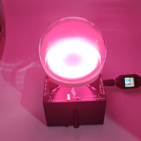 Glow Ring Reactor, Inert Gas Glow Sphere, High Frequency Energy Light Display, Desk Decoration Ion Globe (Neon Gas) - cubertime