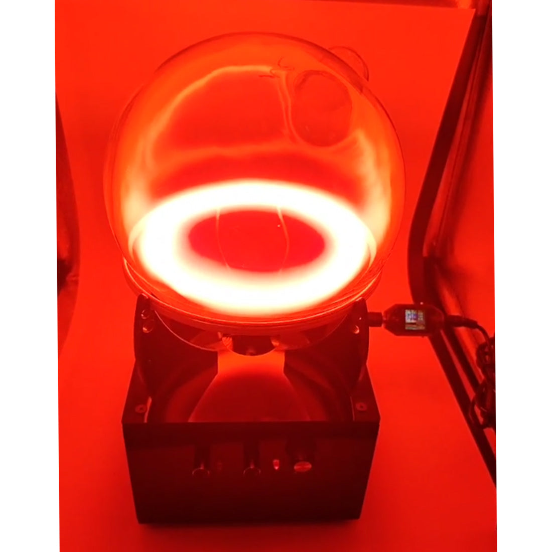 Glow Ring Reactor, Inert Gas Glow Sphere, High Frequency Energy Light Display, Desk Decoration Ion Globe (Neon Gas) - cubertime