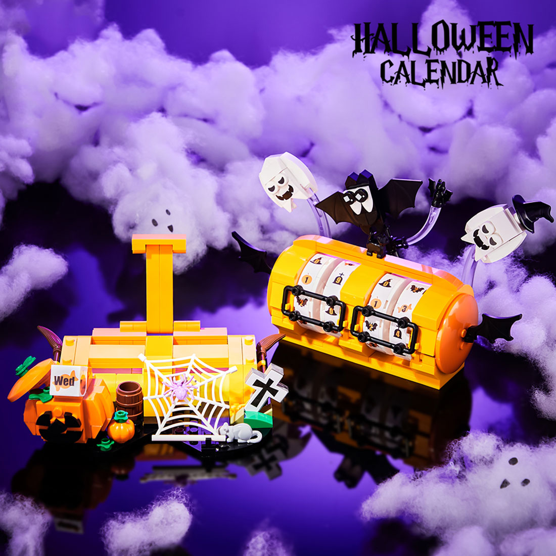 MOC Halloween Calendar and Adjustable Phone Stand Building Block Set(420+PCS) - cubertime