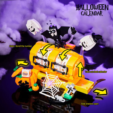 MOC Halloween Calendar and Adjustable Phone Stand Building Block Set(420+PCS) - cubertime