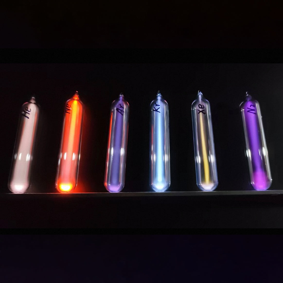 High-Purity Inert Gas Discharge Tube Collection Set, Glass Specimen Tubes for High-Frequency Glow Experiments, Science Display, Periodic Table Collection, Desktop Decor - cubertime