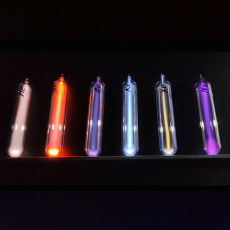 High-Purity Inert Gas Discharge Tube Collection Set, Glass Specimen Tubes for High-Frequency Glow Experiments, Science Display, Periodic Table Collection, Desktop Decor - cubertime