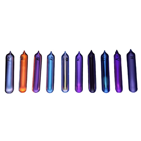 High-Purity Inert Gas Discharge Tube Collection Set, Glass Specimen Tubes for High-Frequency Glow Experiments, Science Display, Periodic Table Collection, Desktop Decor - cubertime