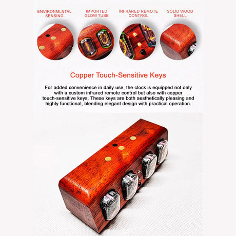 IN12 Nixie Tube Clock, Minimalist Bluetooth Alarm Clock - cubertime