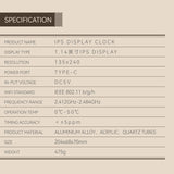 IPS Color Screen Digital Clock, Nixie Tube Style Desk Ambient Light with Wireless Time Sync, Alarm Clock, Weather Display, APP Control and Aluminum Alloy Base (US Plug/EU Plug) - CUBERTIME