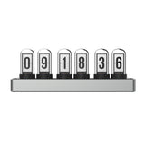 IPS Color Screen Digital Clock, Nixie Tube Style Desk Ambient Light with Wireless Time Sync, Alarm Clock, Weather Display, APP Control and Aluminum Alloy Base (US Plug/EU Plug) - CUBERTIME